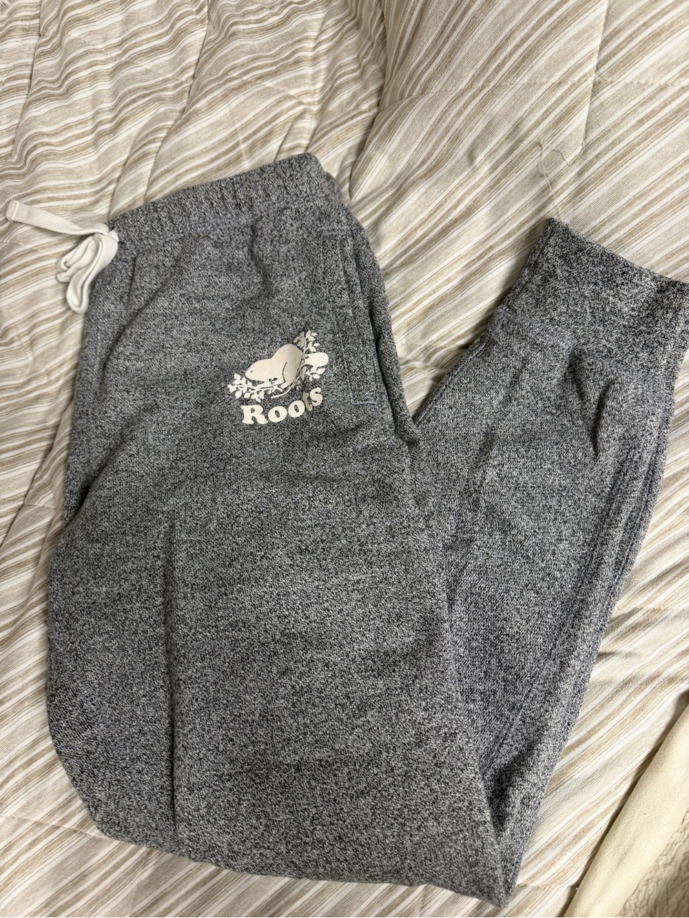 Roots Grey Heather Logo Joggers